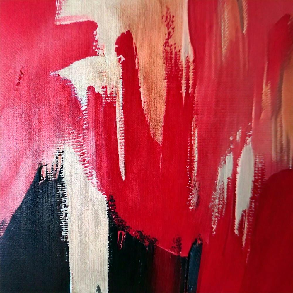 Red abstract painting