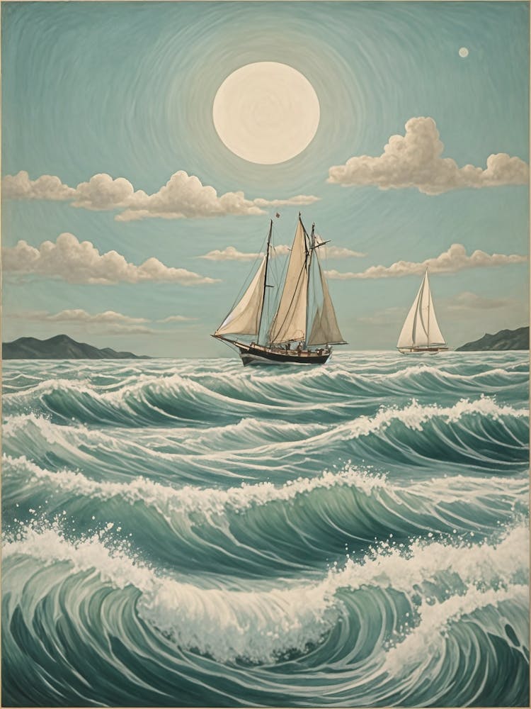 Stormy Sea Sailboats