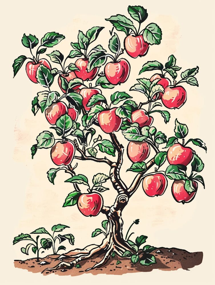 Apple Tree Storybook Illustration 1