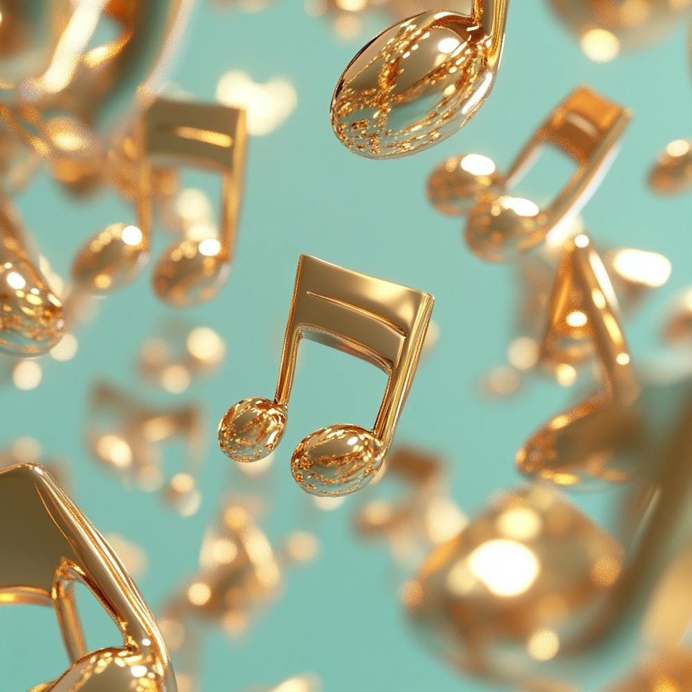 Golden Music Notes