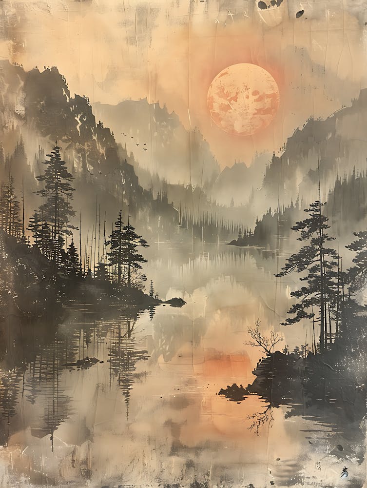 Antique Chinese Landscape Painting Art 2
