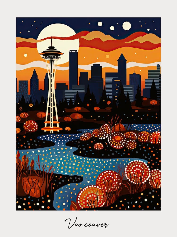 Poster Of Vancouver, Illustration In The Style Of Pop Art 3