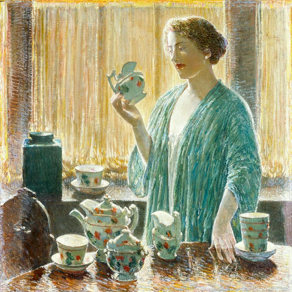 Strawberry Tea Set (1912), Frederick Childe Hassam