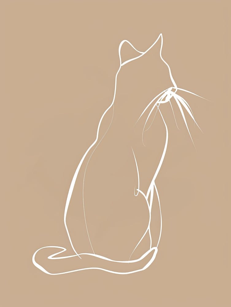Cat - Boho, Line Art 9