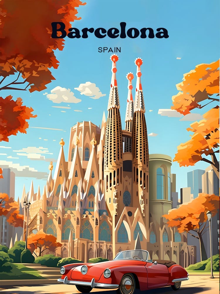 Barcelona Spain 3 Travel Poster 3 4 Resize