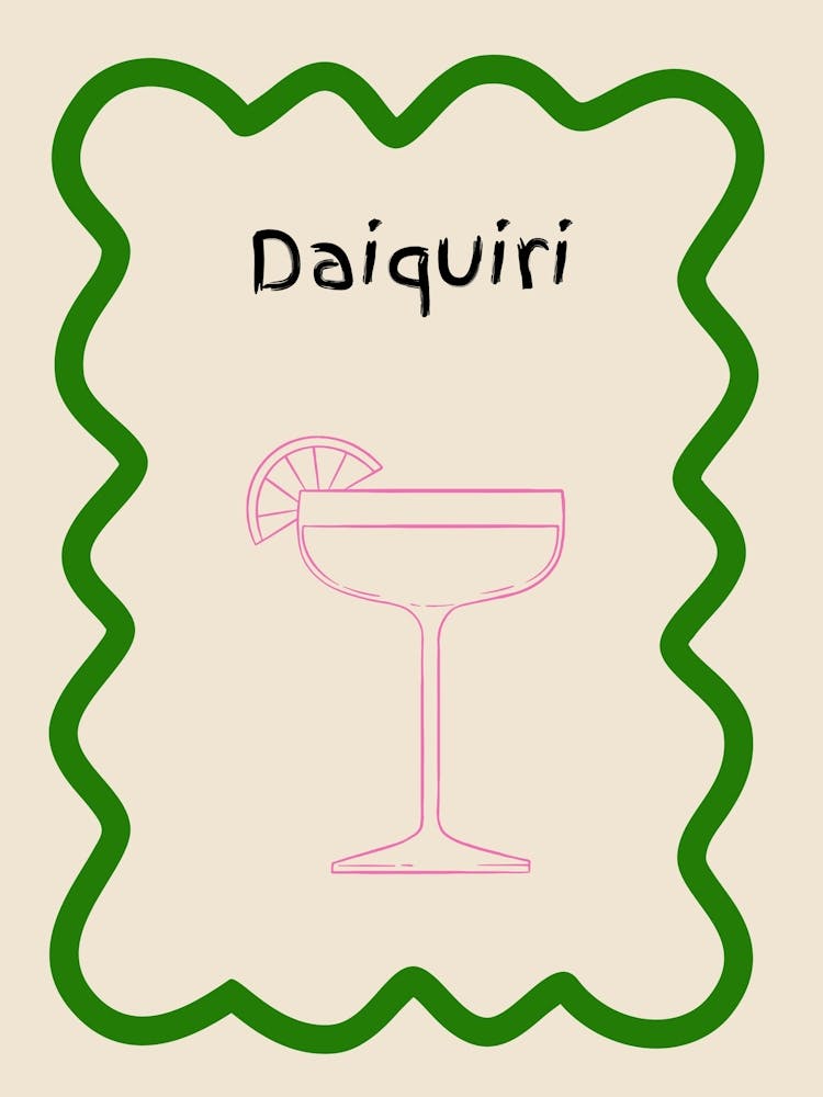 Daiquiri Doodle Poster Green & Pink
