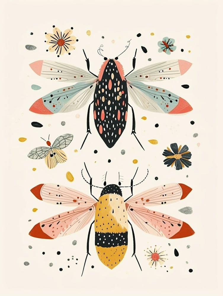 Colourful Insect Illustration Fly 12
