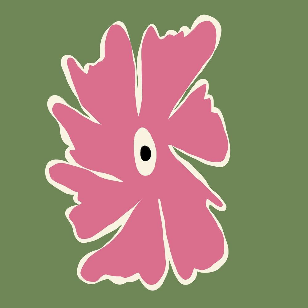 Pink and green bold flower