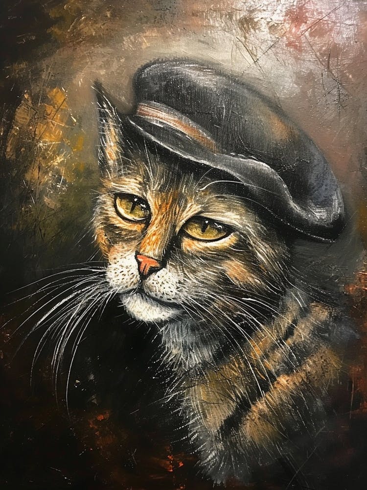Kitsch Cat In A Beret 2