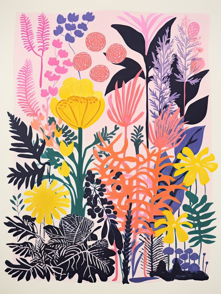 Colourful Botanical Risograph Style 14