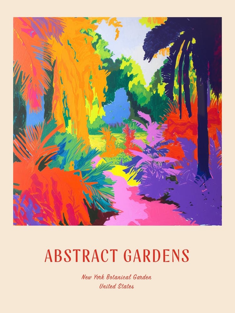 Colourful Gardens New York Botanical Garden Usa 3 Red Poster