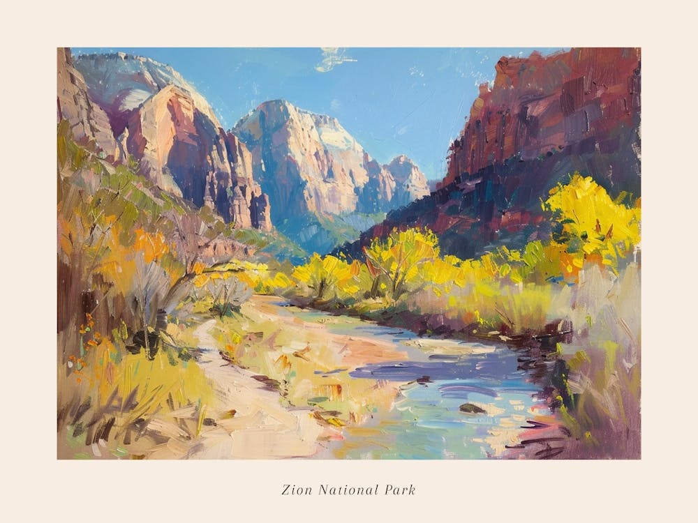 Western Landscapes Zion National Park Utah 3 Poster