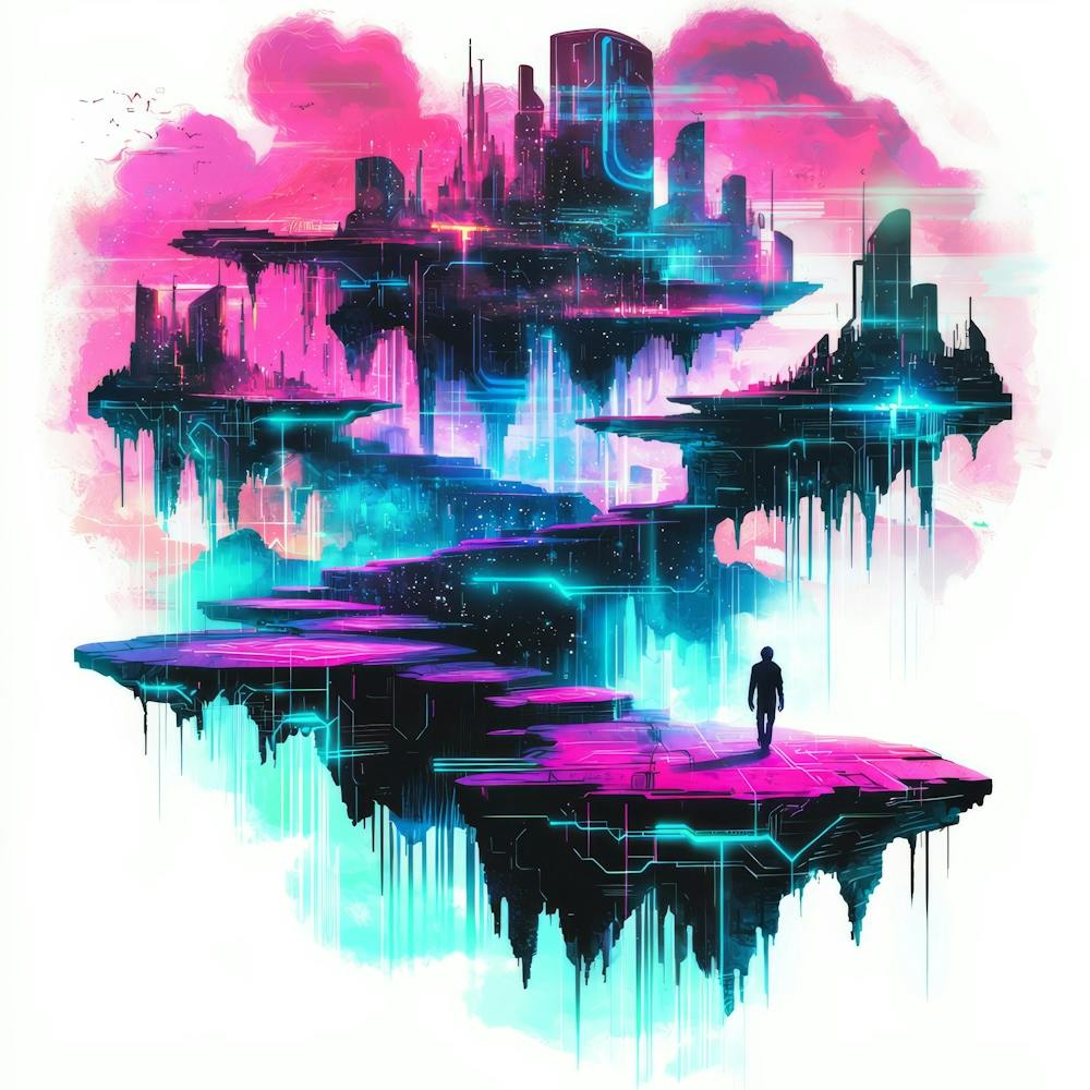 Futuristic Cityscape.Generated AI. Wall 1