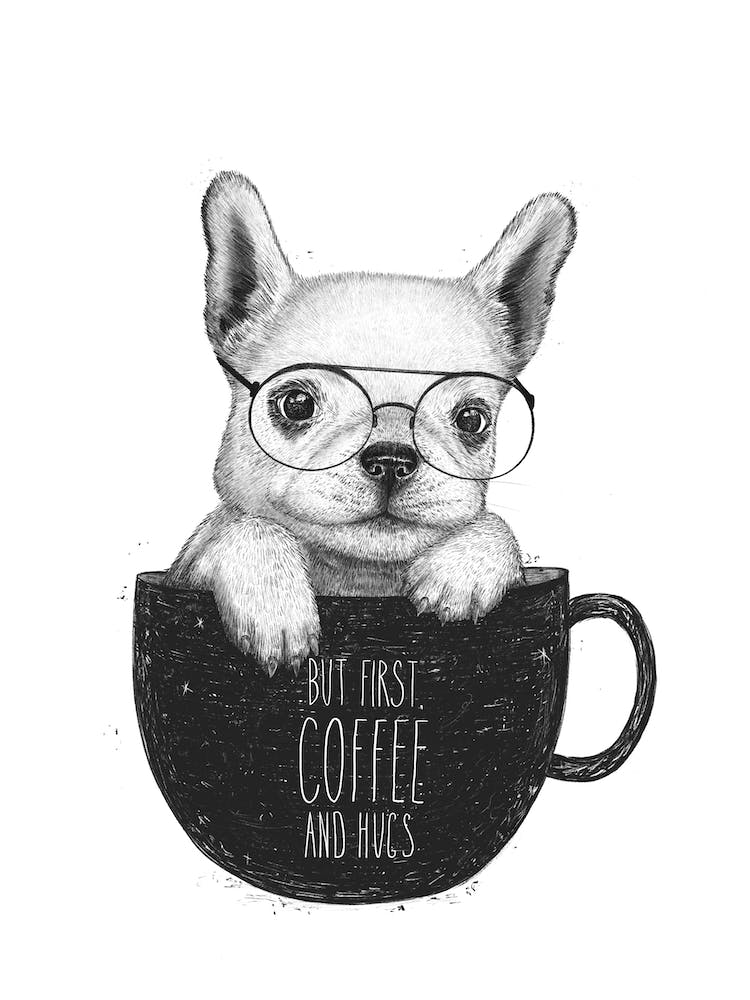 Pug With Coffee