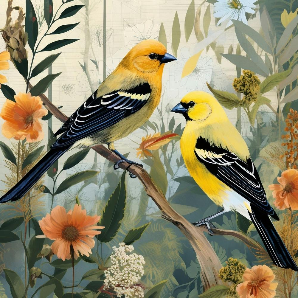 Vogel in der Natur Amerikanischer Goldzeisig 2