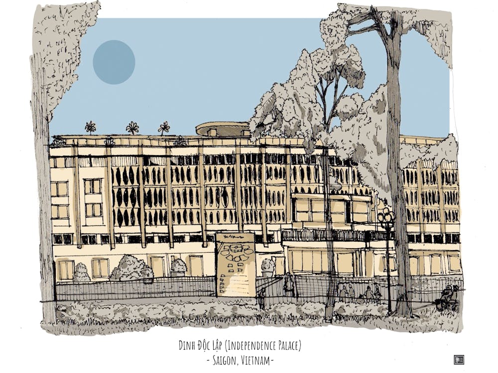Independence Palace HCMC Vietnam Digital Illustration