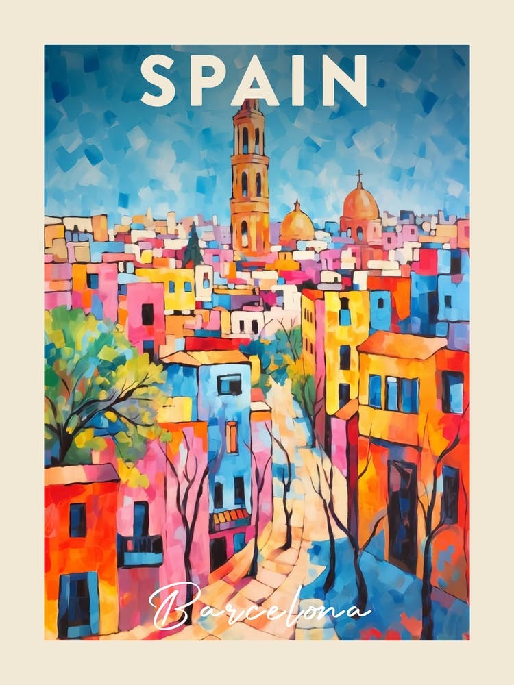 Barcelona Spain 1 Fauvist Painting  Travel Poster