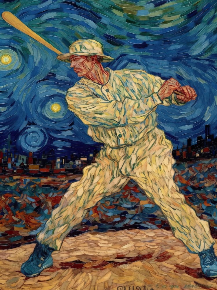 Baseball In The Style Of Van Gogh 2