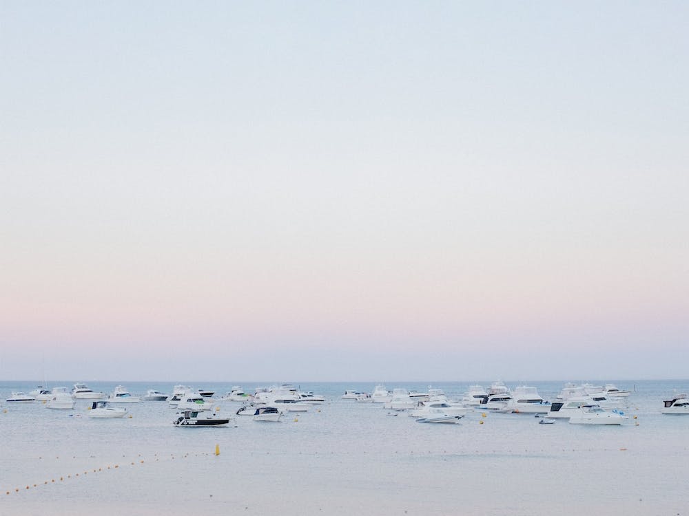 Yachts In Rottnest Island, Australia Pastel Sky
