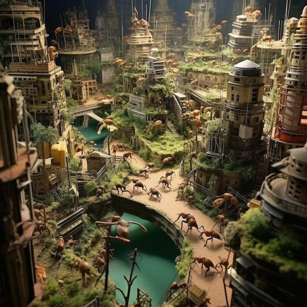 Miniature City by Ants