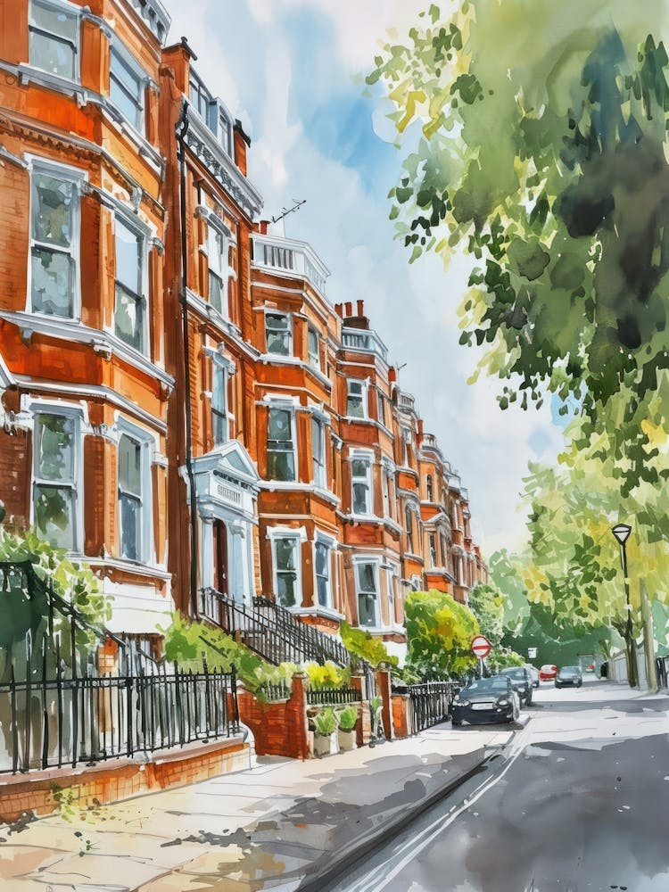 Kensington And Chelsea London Borough   Street Watercolour 3