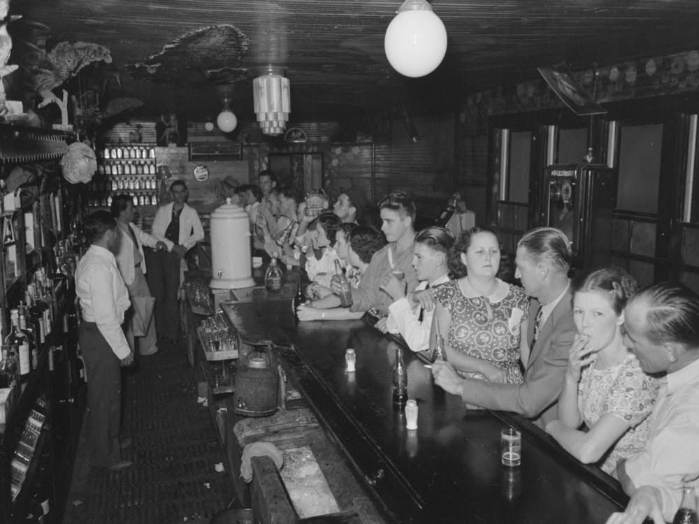 Drinking At The Bar, Crab Boil Night, Raceland, Louisiana By Russell Lee