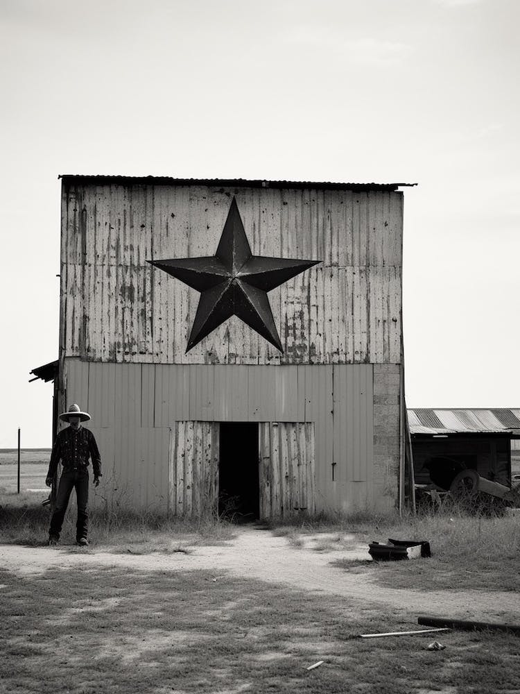 Texas, Usa, Black And White Analogue Photograph 3
