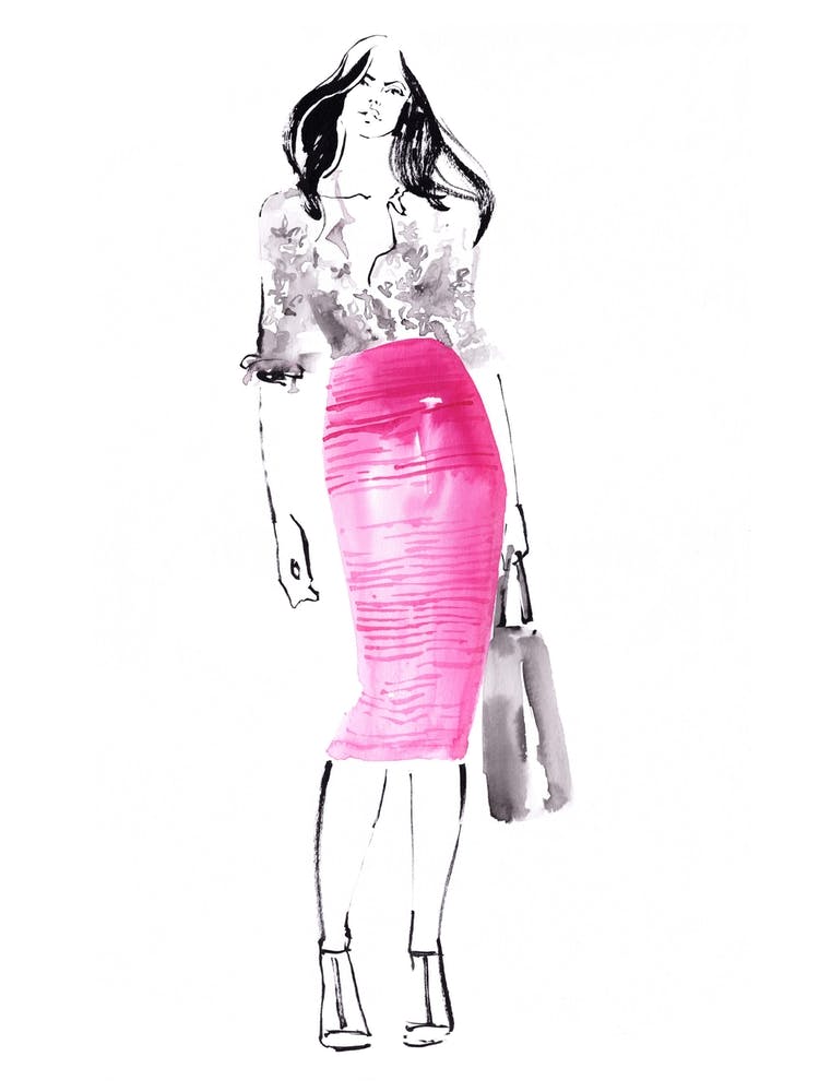 Woman In Pink Skirt