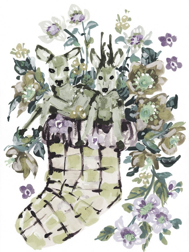 Christmas Stocking, warm pastel