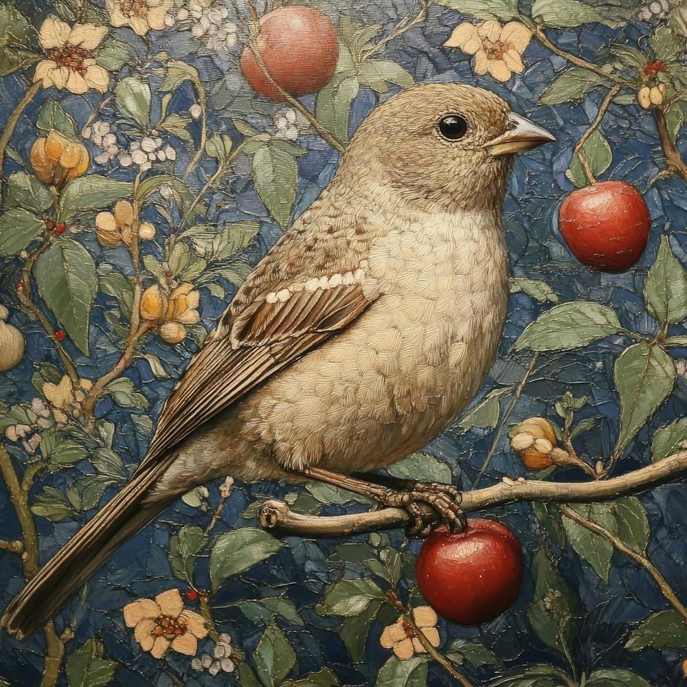 Oiseau Sur Une Branche Art 1