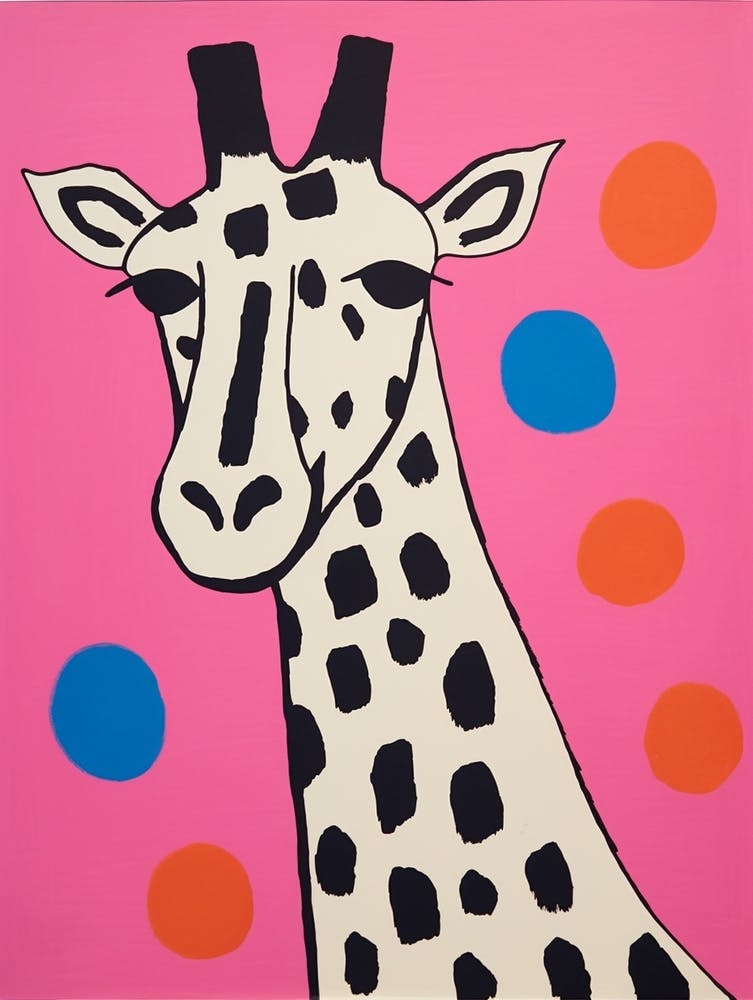 Girafe Rose à Pois 2