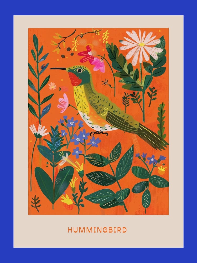 Spring Birds Poster Hummingbird 2