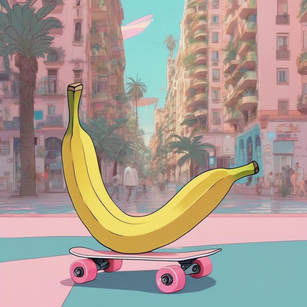 Banana skating in Barcelona