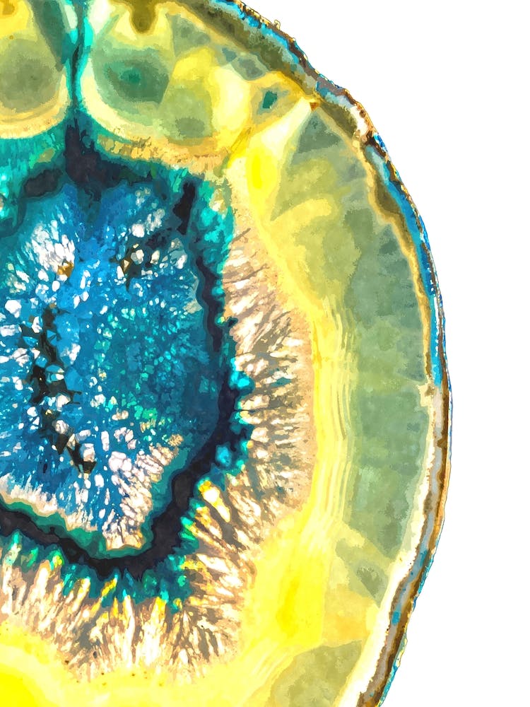 Blue and Yellow Agate Geode