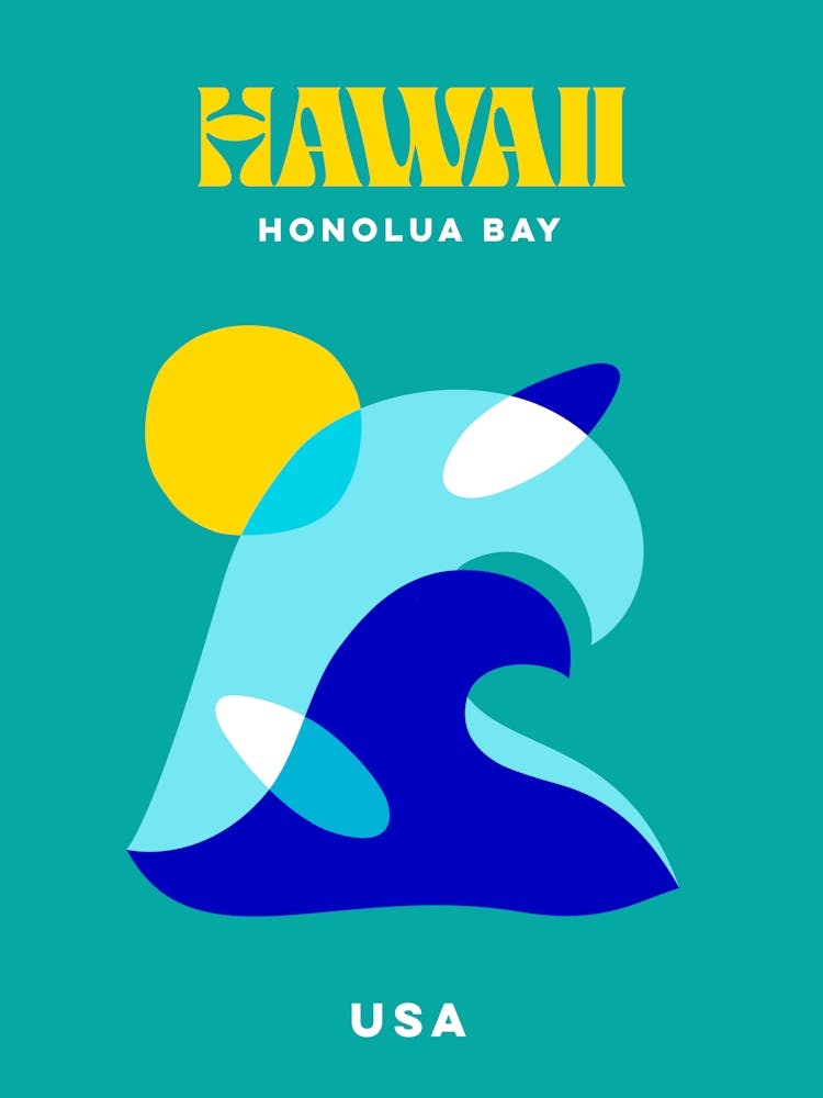 Take me to Bondi Hawaii Honolua Bay - Minimal Bold Teal Blue Summer - Travel series