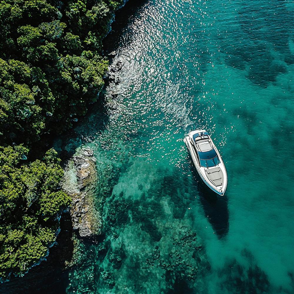 Aerial View Of A Yacht