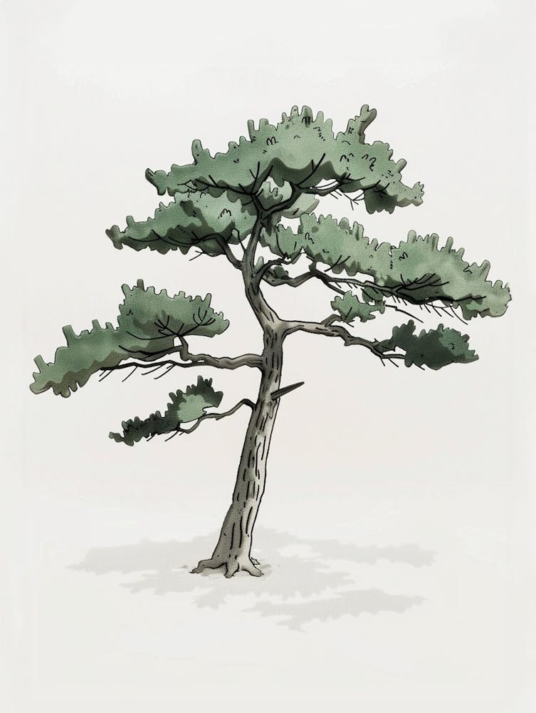 Pine Tree Pixel Illustration 2