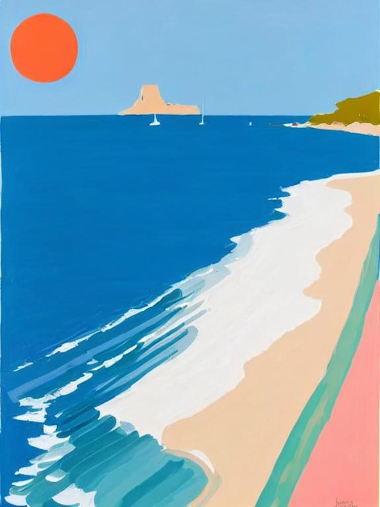 Cala Macarella Beach, Menorca, Spain Modern Colourful