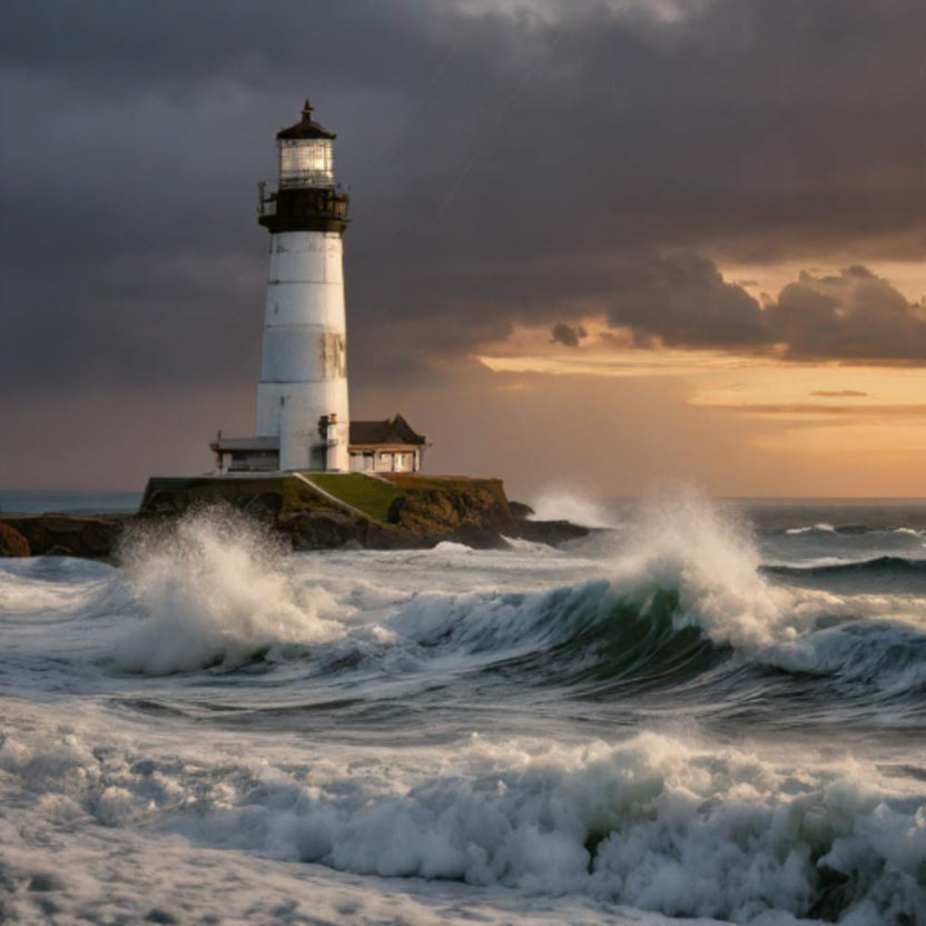 Lighthouse At Sunset