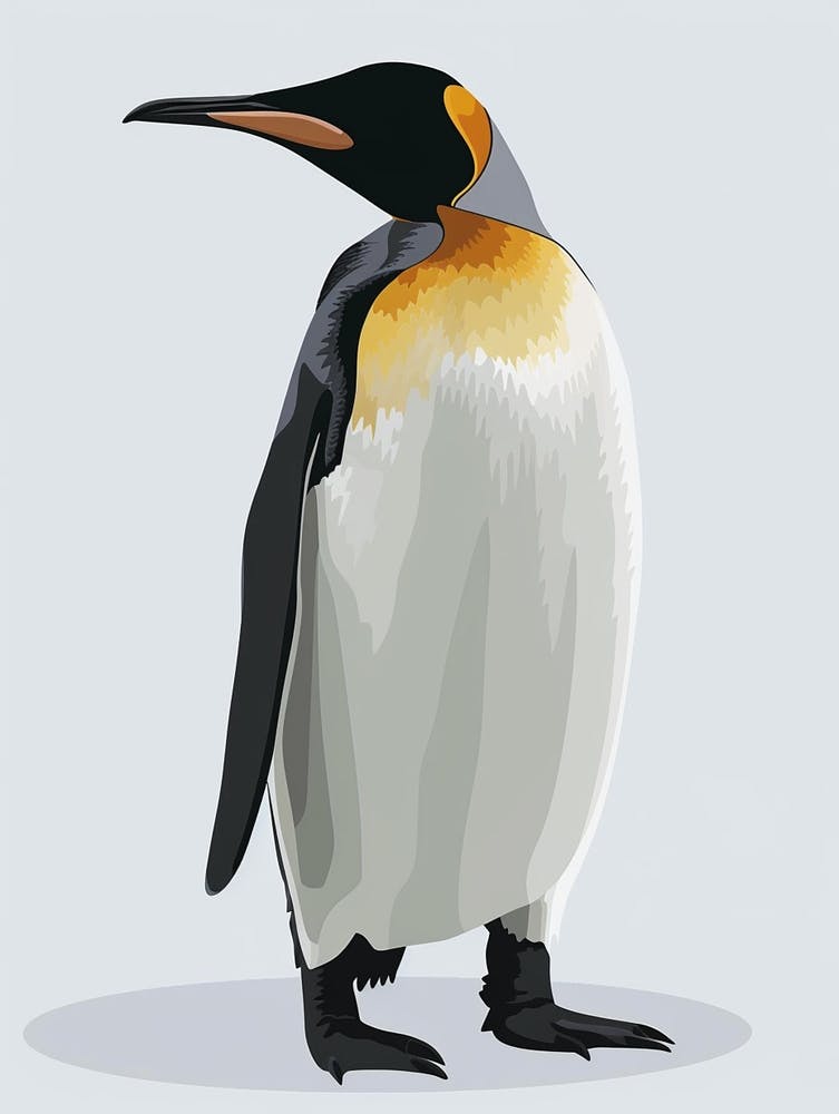 King Penguin Bleaker Island Minimalist Illustration 5