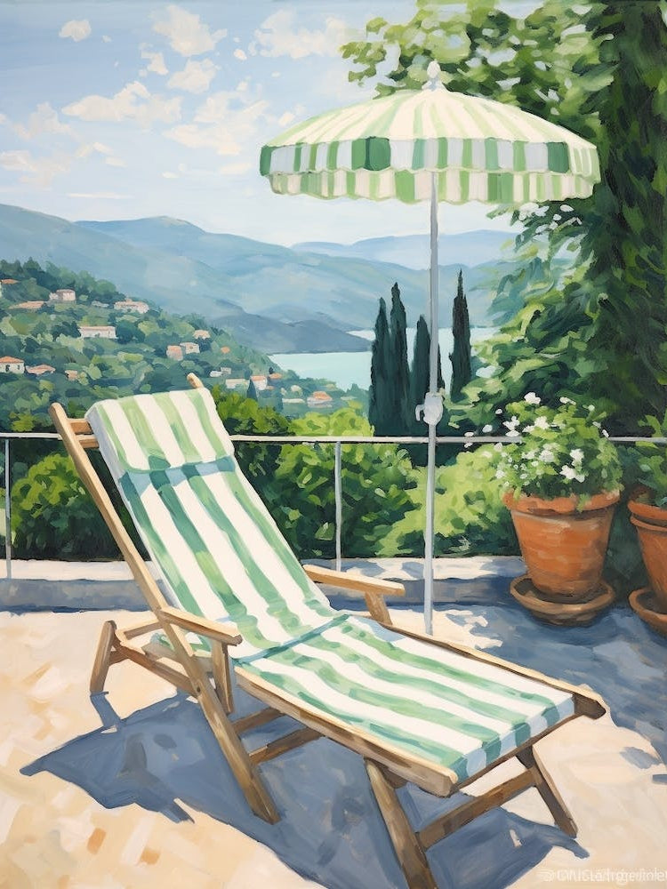 Sun Lounger By The Pool In San Marino Italy