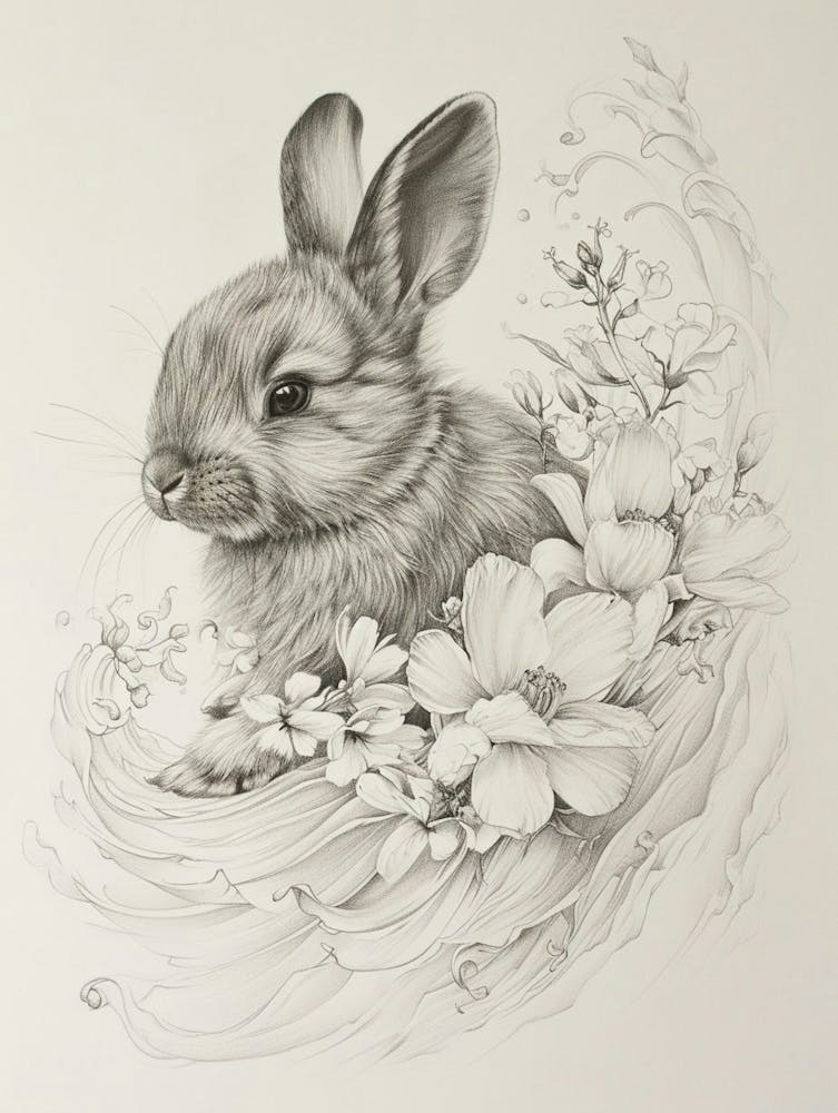 Polish Rabbit Drawing 2 Art Print by Ritual Art Prints – Fy!