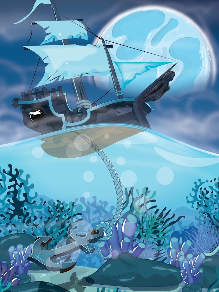 Pirate Ship In The Sea