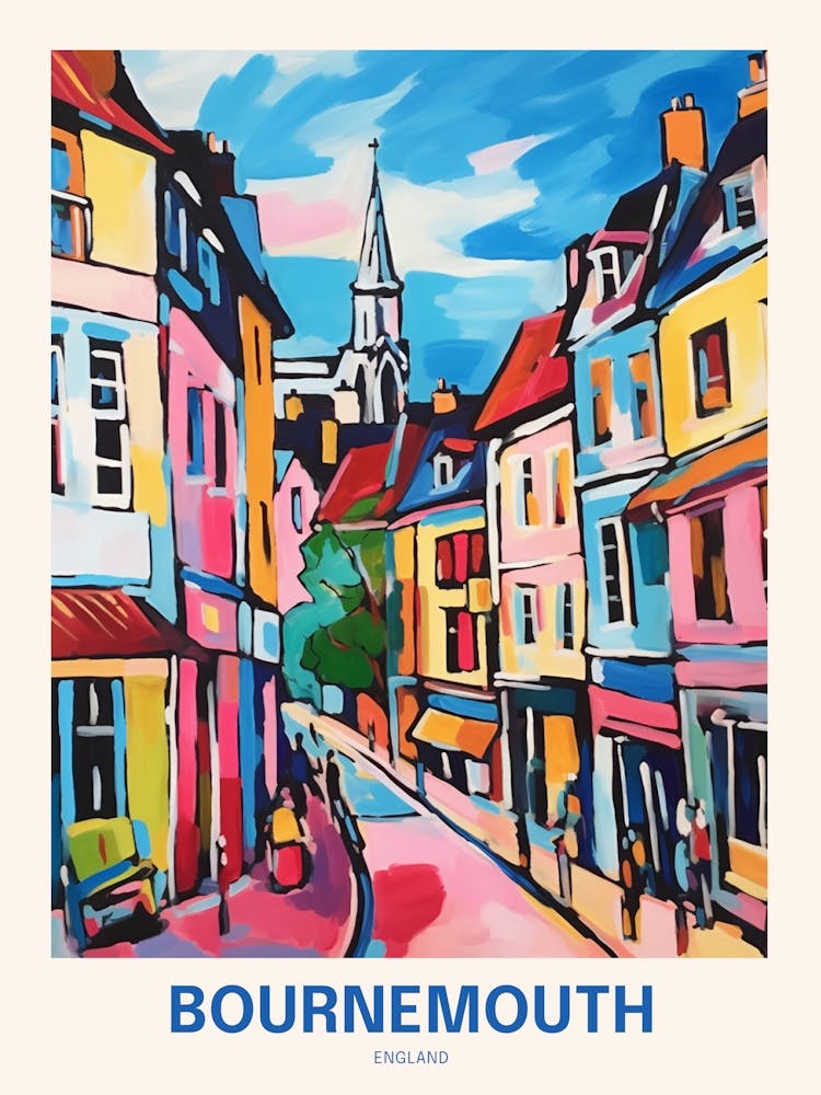 Bournemouth England 4 Uk Travel Poster