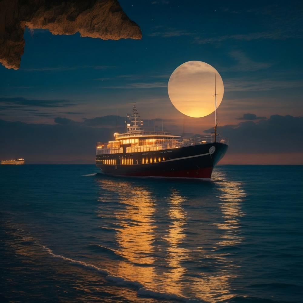 Full Moon Over The Sea
