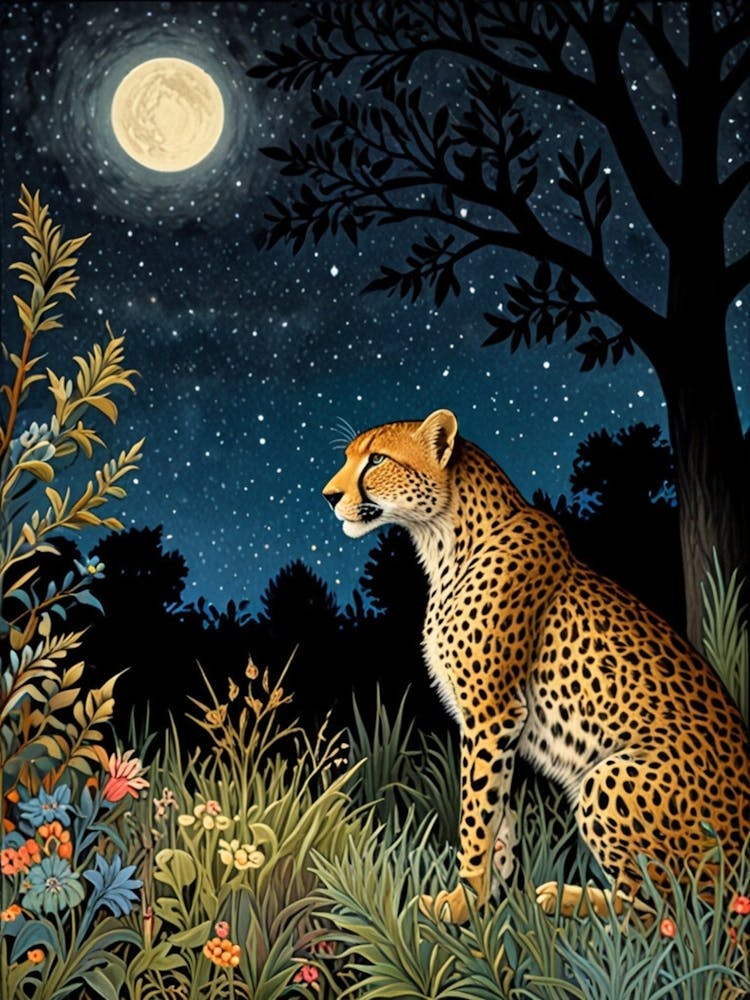 William Morris Cheetah At Night 2