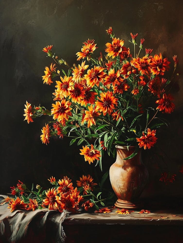 Baroque Floral Still Life Gaillardia 1