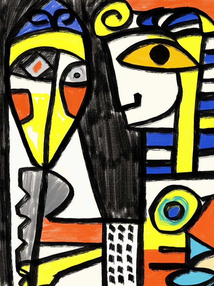 Egyptian statue in color