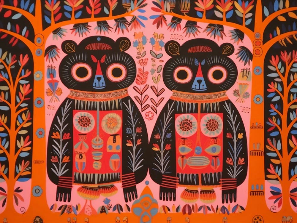 Koala 1 Folk Style Animal Illustration