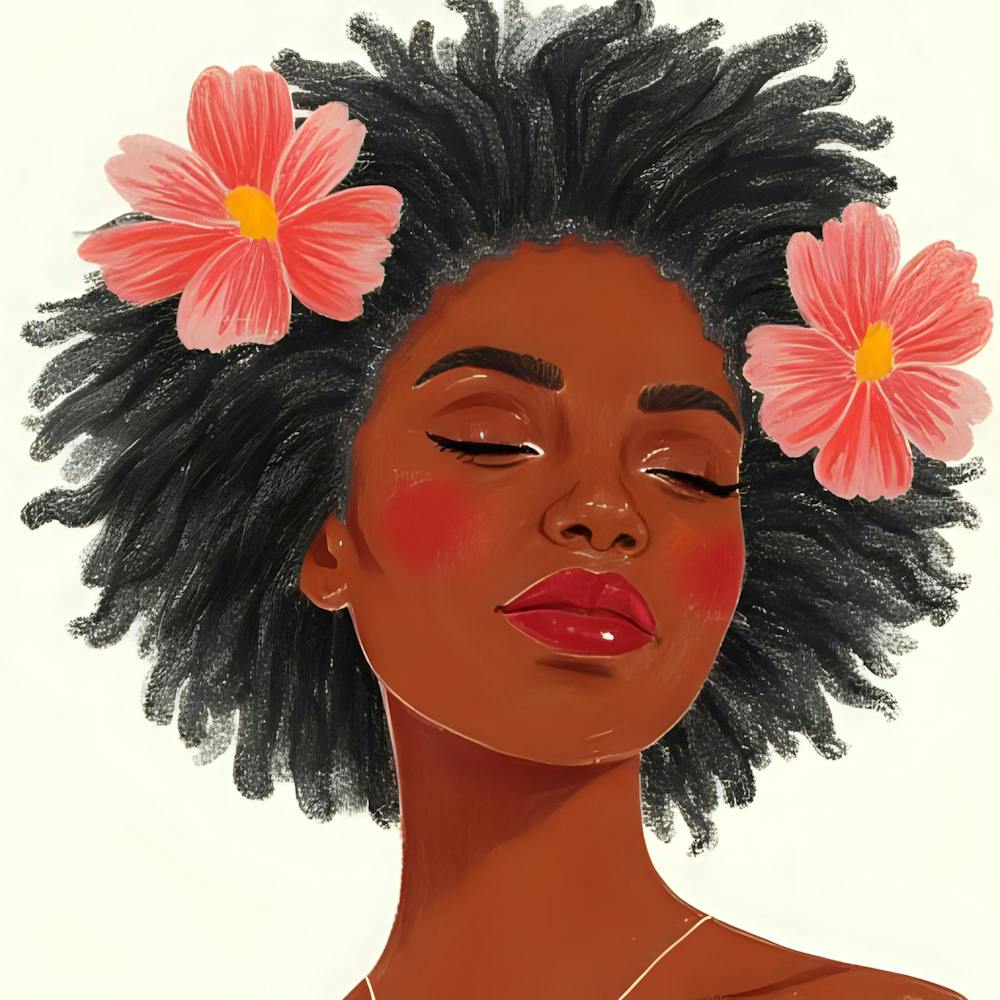 Black Girl With Flowers